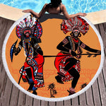Serviette de plage ronde<br> danse africaine