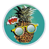 Serviette de plage ronde<br> ananas insolite