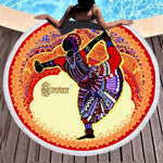 Serviette de plage ronde<br> danse africaine