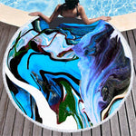 Serviette de plage ronde<br> marbre multicolore