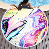 Serviette de plage ronde marbre multicolore