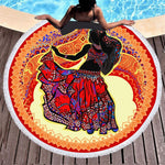 Serviette de plage ronde danse africaine