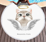 Serviette de plage ronde ange des chats