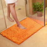 Grand tapis salle de bain chenille orange