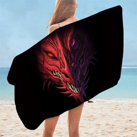 Grande serviette de plage dragon