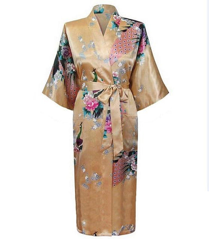 Peignoir kimono paon doré