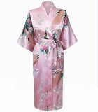 Peignoir kimono paon rose