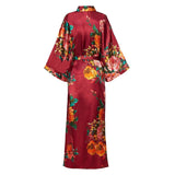 Peignoir kimono<br> rouge fleur