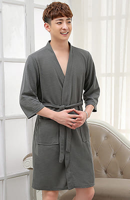 Peignoir kimono homme gris