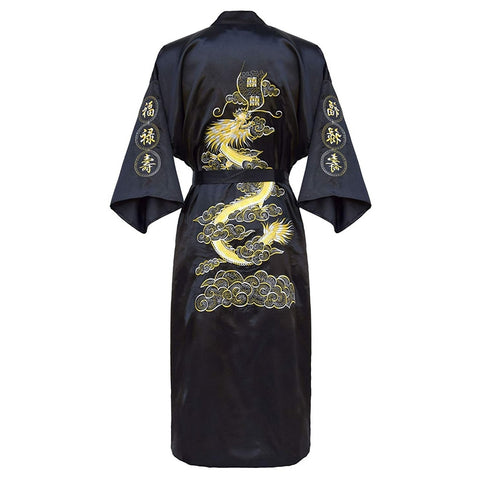 Peignoir kimono noir dragon
