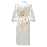 Peignoir kimono blanc dragon