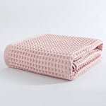 serviette de bain coton gaufré rose