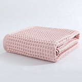 serviette de bain coton gaufré rose