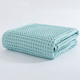 serviette de bain coton gaufré bleu