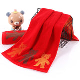 serviette de bain coton ourson rouge