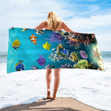 Grande serviette<br>de plage corail