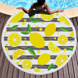 Serviette de plage<br>ronde citron