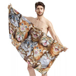 Grande serviette<br>de plage chat