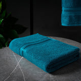 Serviette de bain épaisse en coton bleu