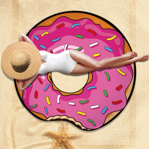 Serviette de plage ronde donuts