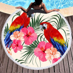 Serviette de plage ronde perroquet
