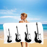 Grande serviette de plage guitare