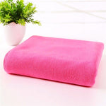 serviette de bain microfibre large rose