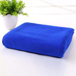 serviette de bain microfibre large bleu