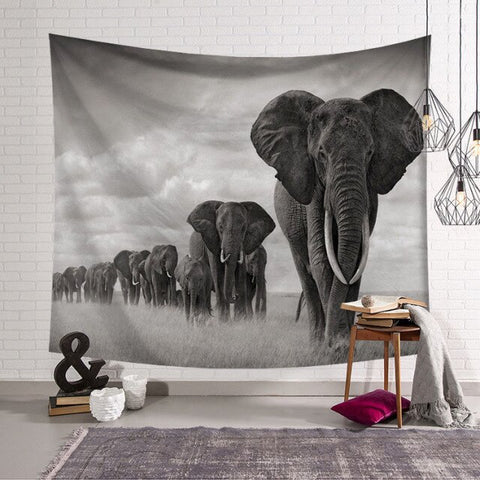 Grande serviette troupeau d'éléphant