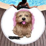 Serviette de plage ronde chien