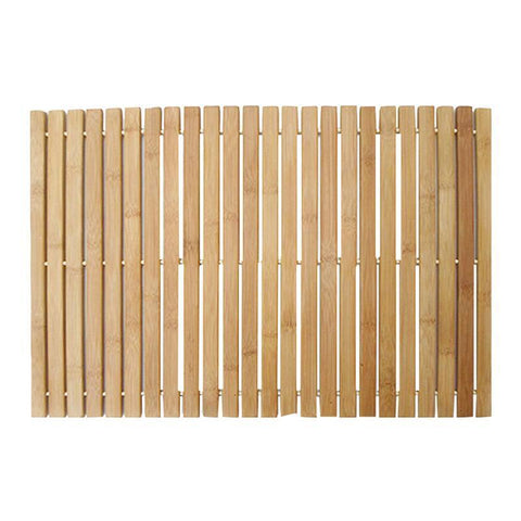 Tapis de bain à rayures en bambou