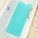Tapis de bain antidérapant transparent bleu