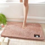 Tapis de bain antidérapant très moelleux rose