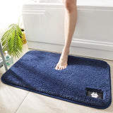 Tapis de bain antidérapant très moelleux bleu