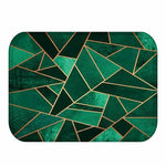 Tapis de bain design mosaïque vert