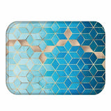 Tapis de bain motif mosaïque bleu