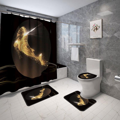 Tapis de bain original narval doré