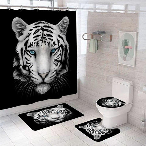 Tapis de bain original tigre blanc