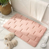 Tapis de bain relief rectangulaire rose