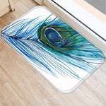 Tapis salle de bain<br> bleu paon